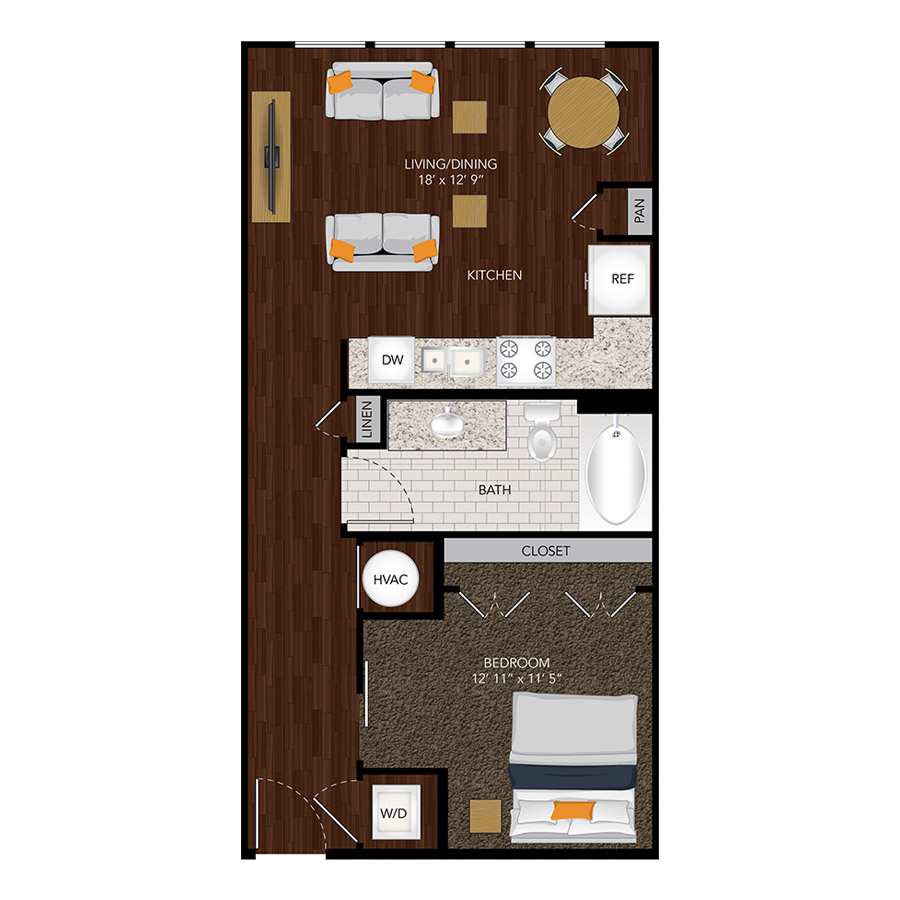 E1 floorplan layout