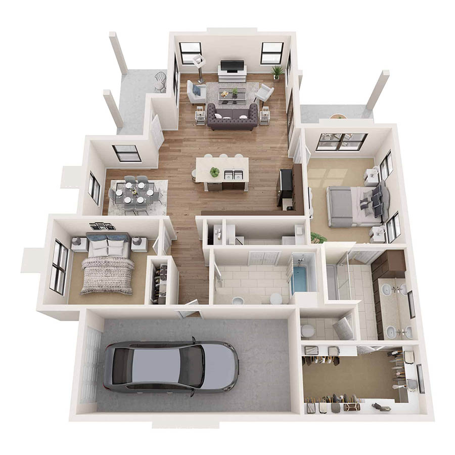 Cottage C2D floorplan layout