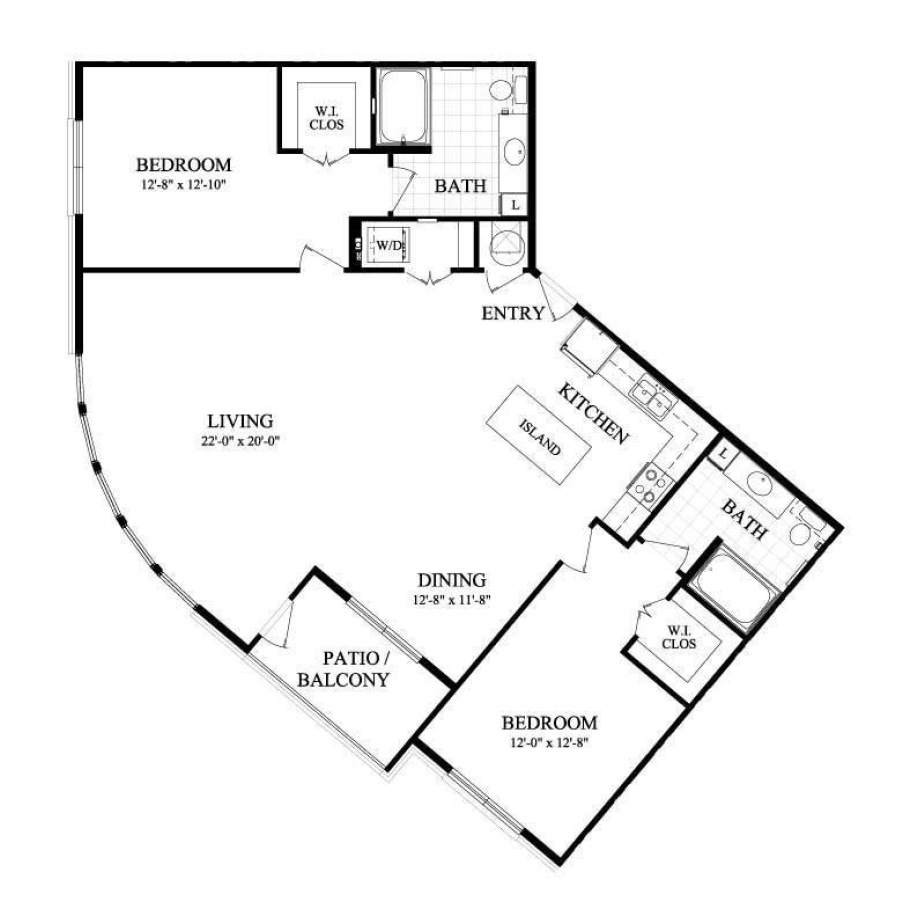 B6 1486sf 2/2 floorplan layout