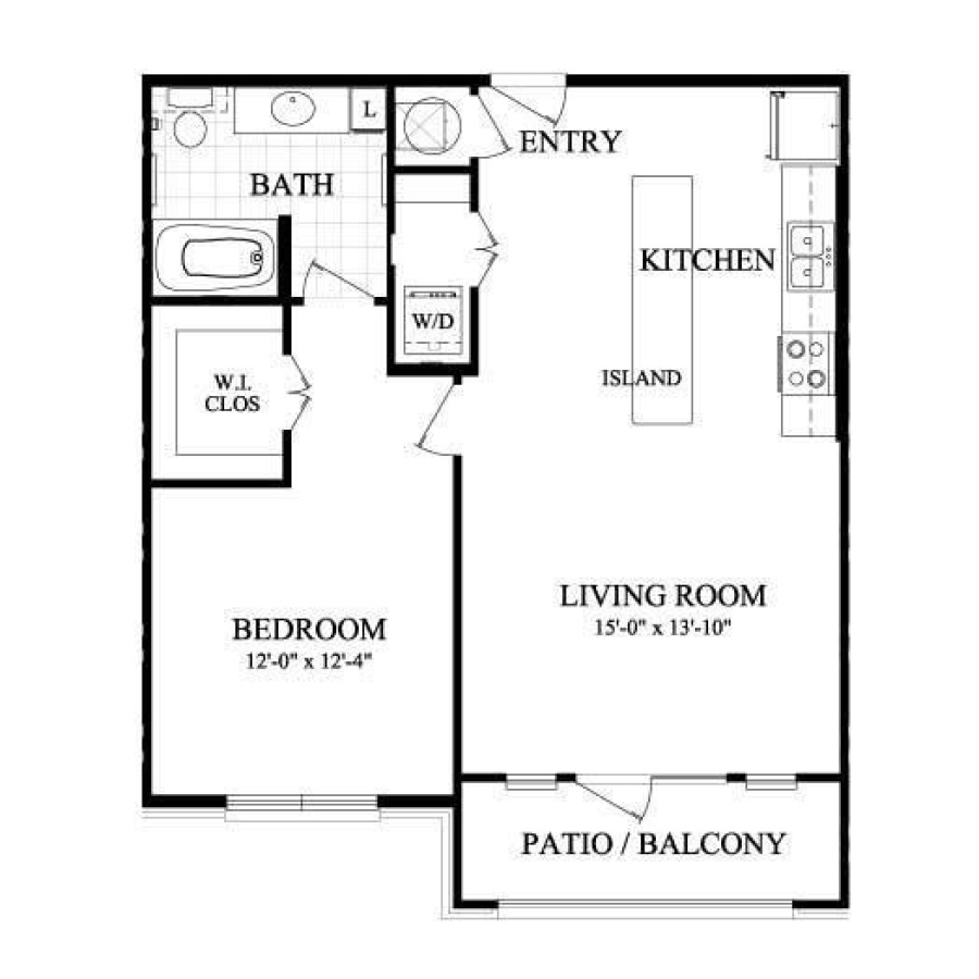 A4 796sf 1/1 floorplan layout