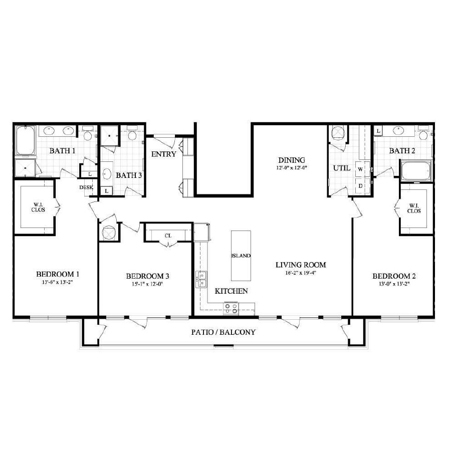 C2 2087sf 3/3 floorplan layout
