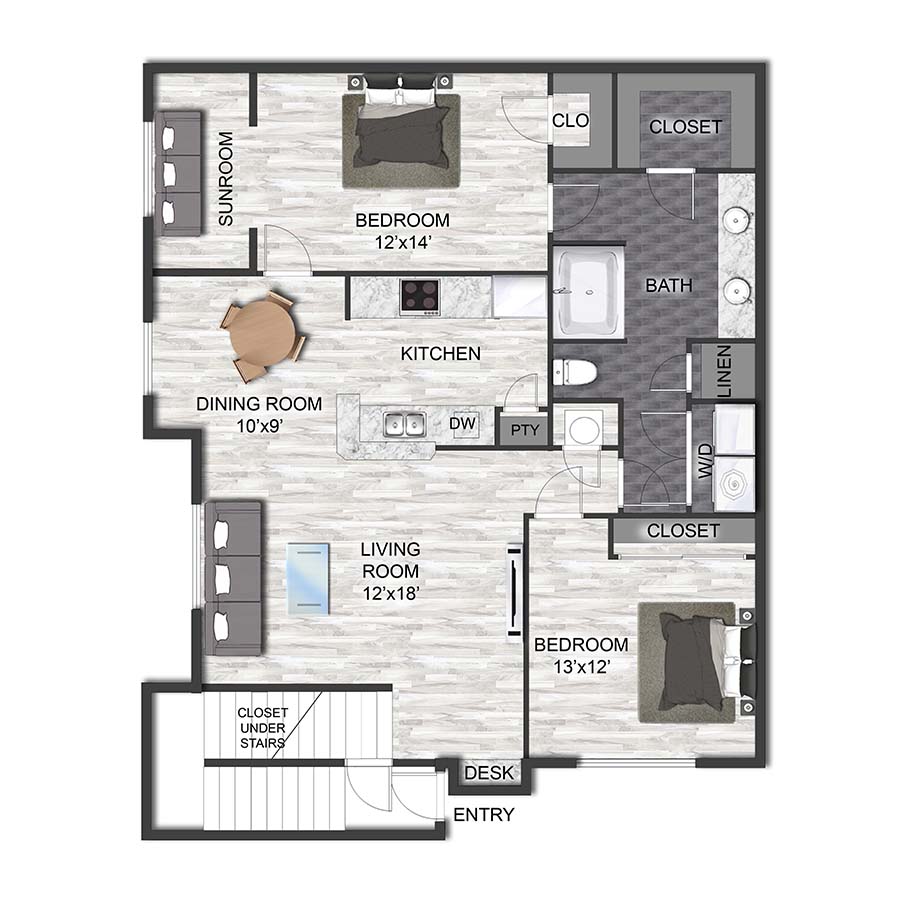 B1D Den floorplan layout