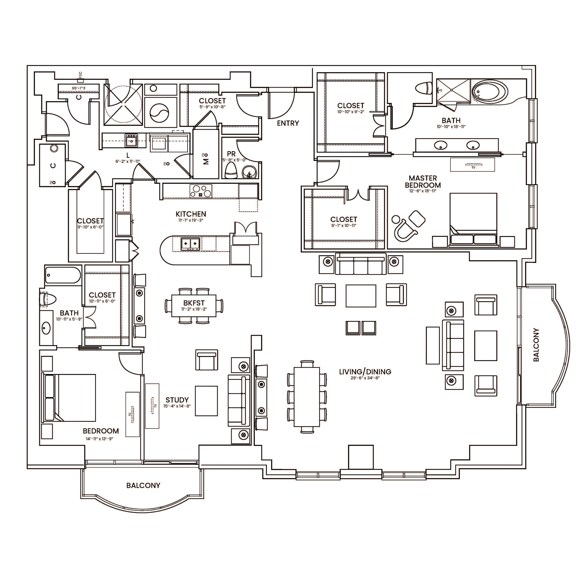 Penthouse 4 floorplan layout