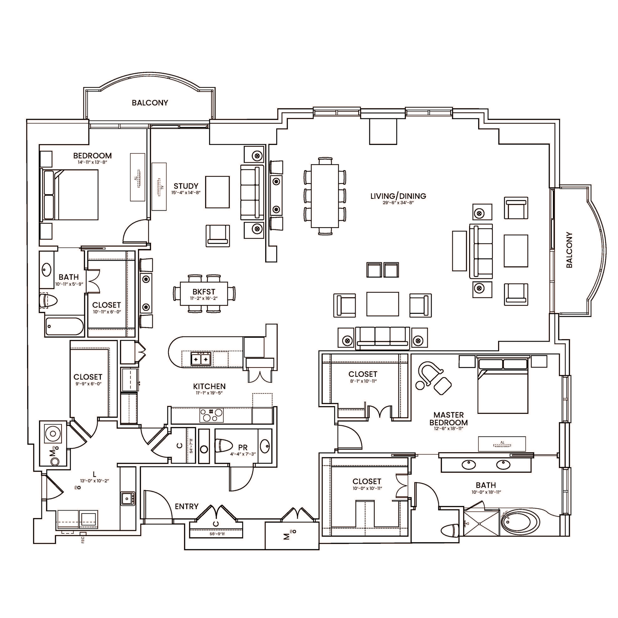 Penthouse 4.1 floorplan layout