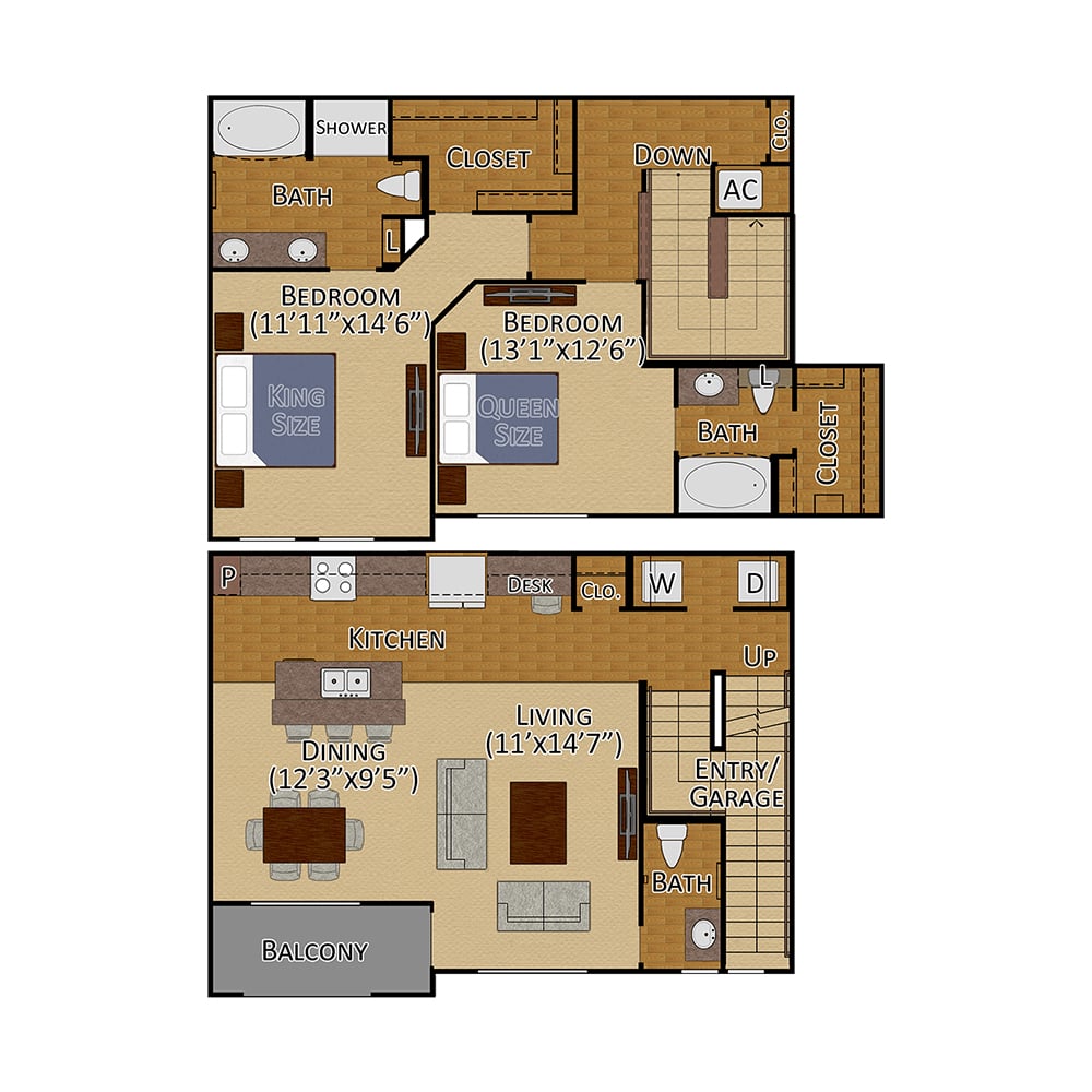 Tuckerton II (Townhome with Attached Garage) floorplan layout