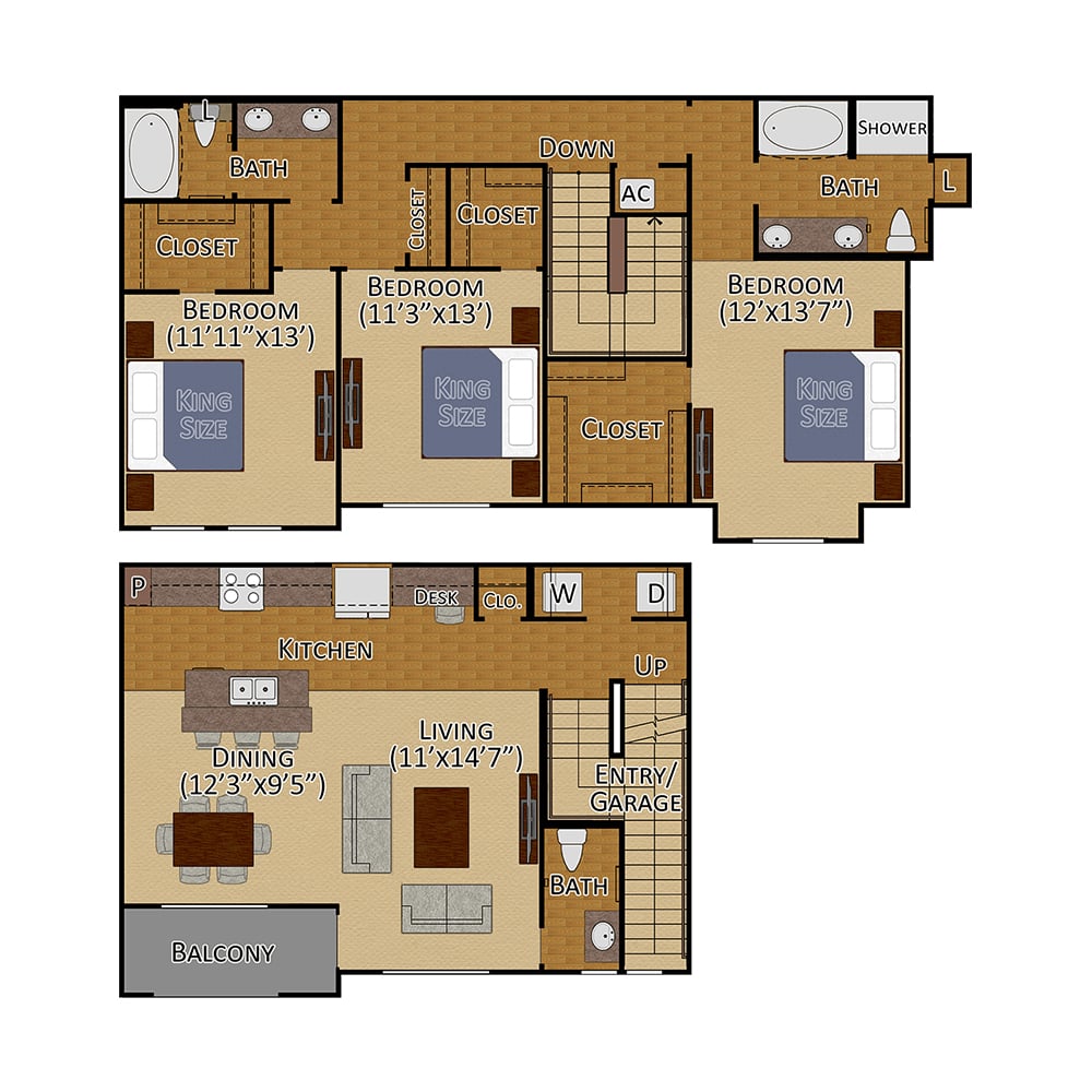Tuckerton III (Townhome with Attached Garage) floorplan layout