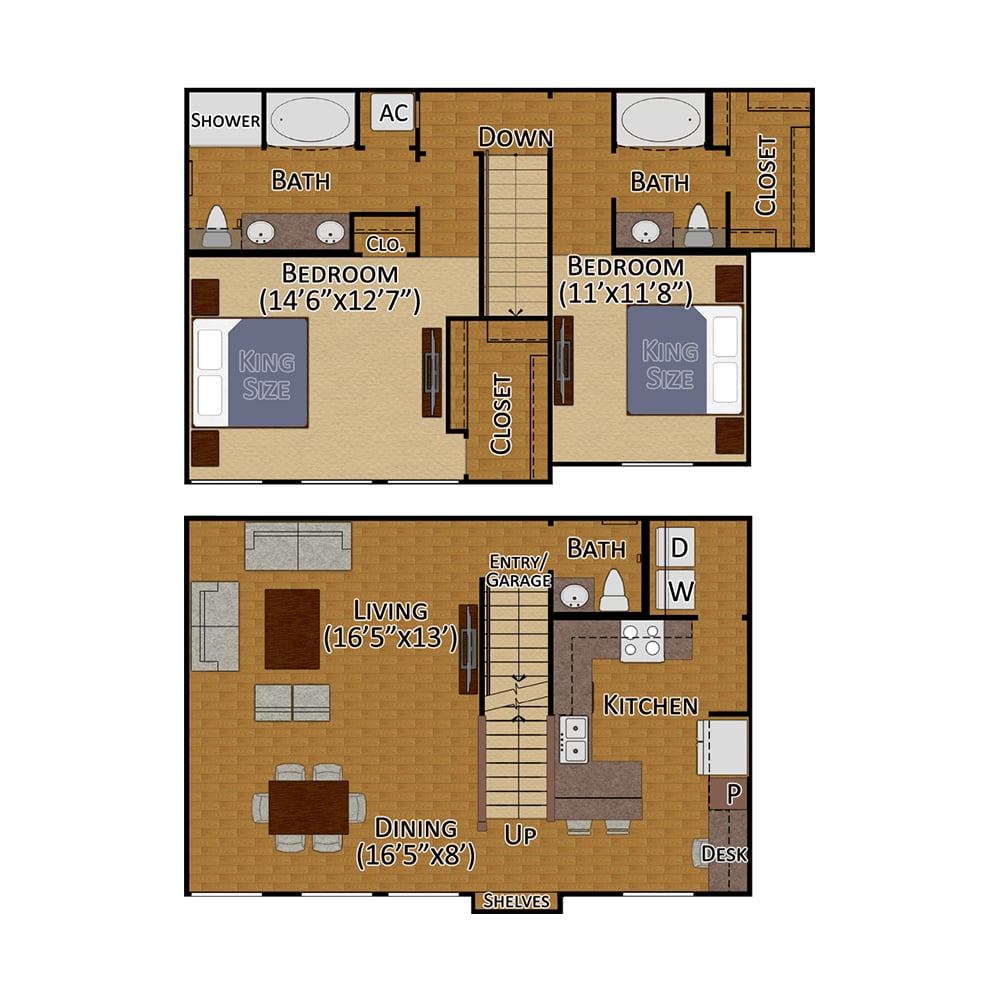 Queenston II (Townhome with Attached Garage) floorplan layout