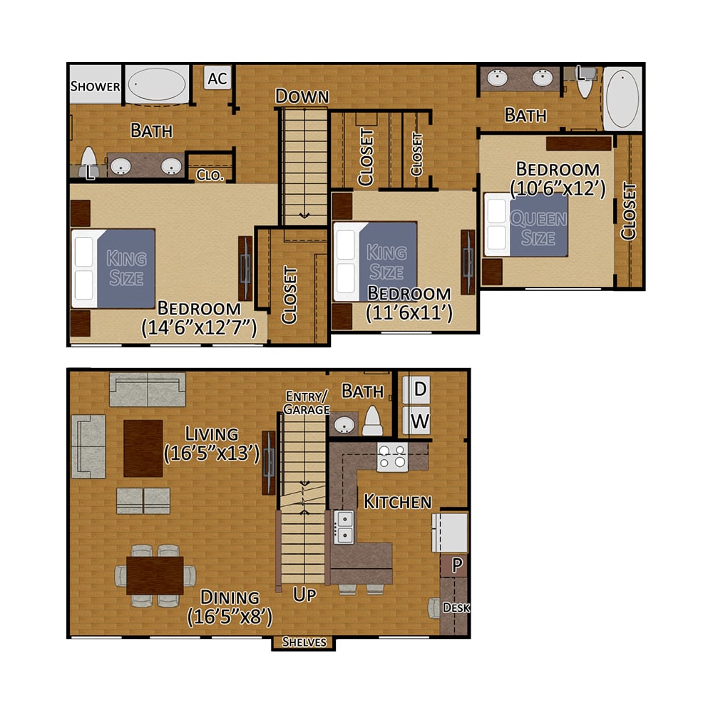 Queenston III (Townhome with Attached Garage) floorplan layout