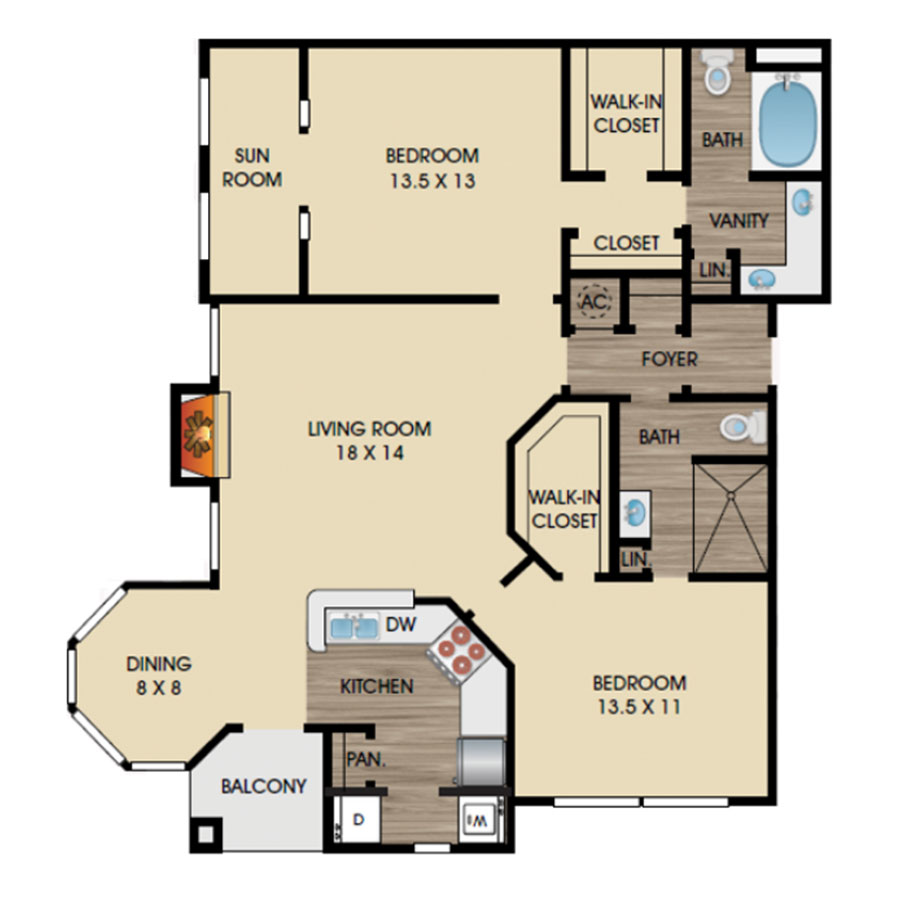 Nueces Bend with Home Office - 2nd Floor floorplan layout