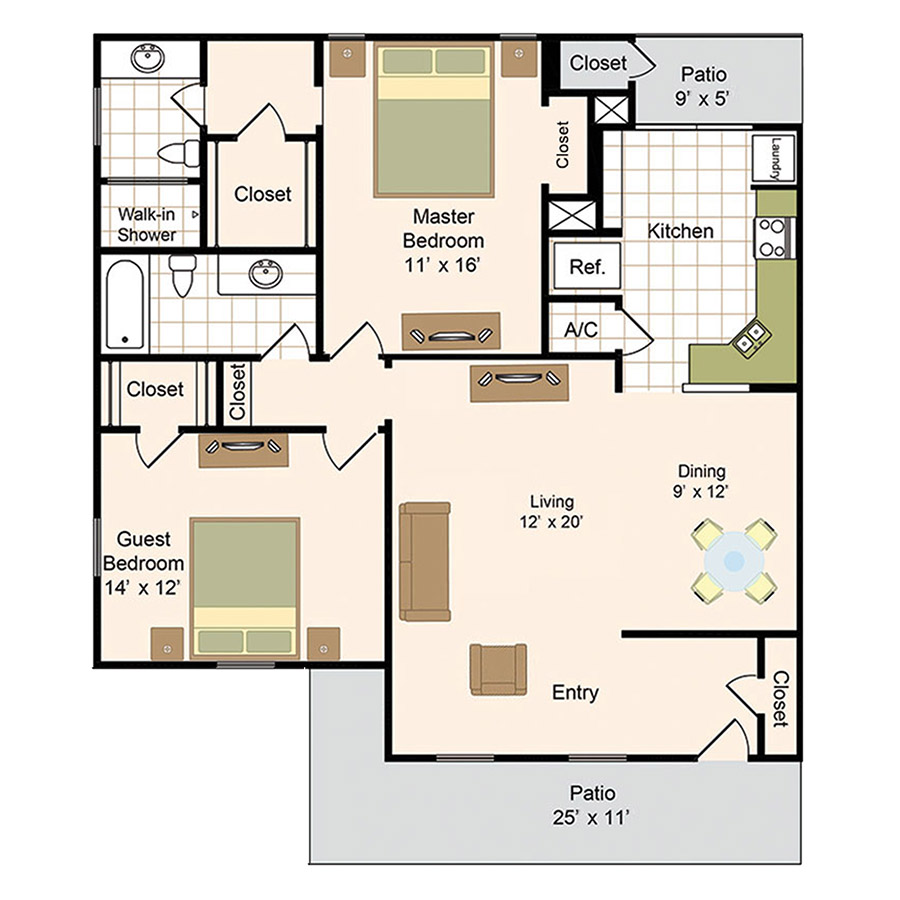 E1 floorplan layout