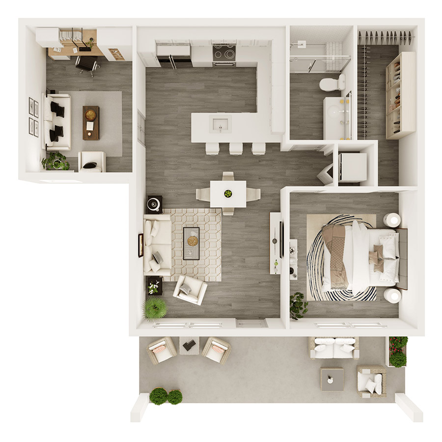Bungalow w/ Study floorplan layout