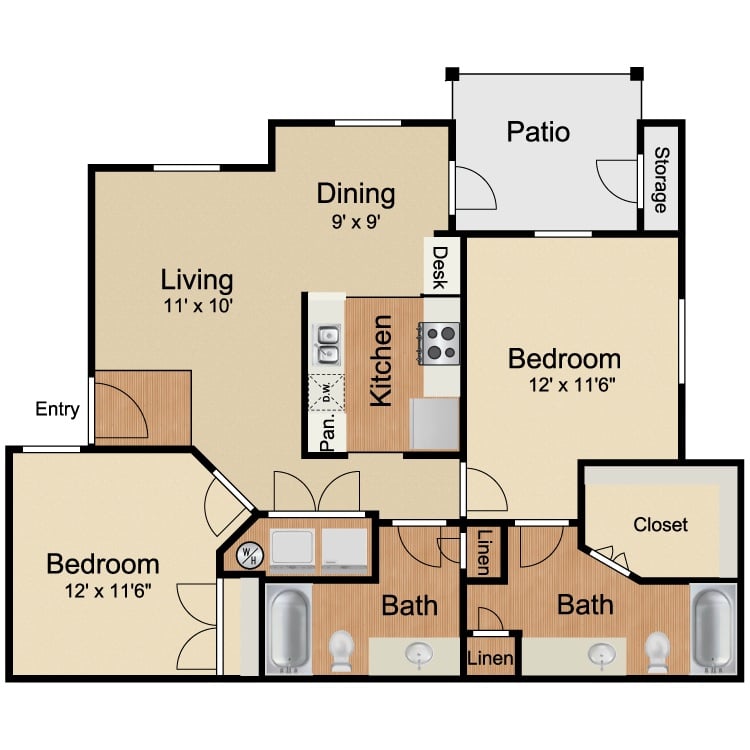 B2P floorplan layout