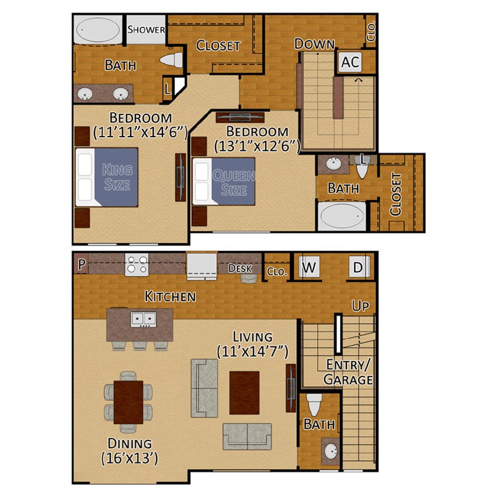 Tuckerton II (Townhome with Attached Garage) floorplan layout