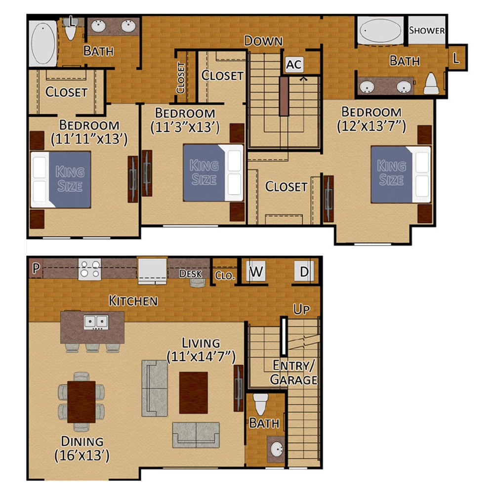 Tuckerton III (Townhome with Attached Garage) floorplan layout