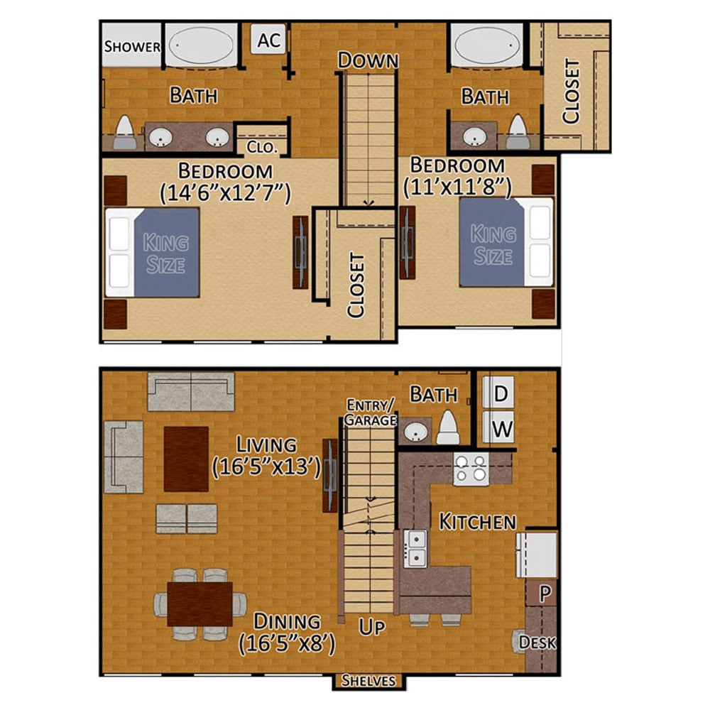 Queenston II (Townhome with Attached Garage) floorplan layout