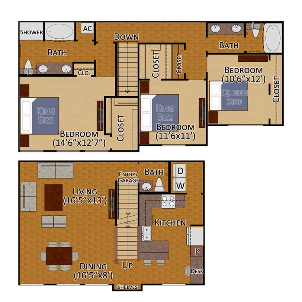 Queenston III (Townhome with Attached Garage) floorplan layout