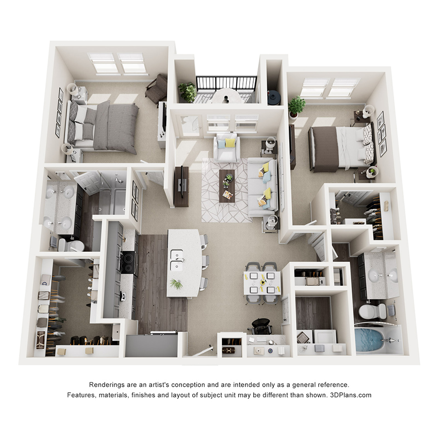 2B3 floorplan layout